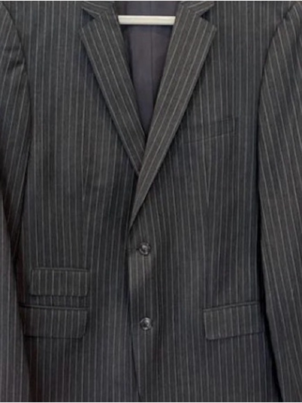 Hugo Boss The Sweet 2/ Sharp 2 Men's Dark Gray Pinstripe Two-Button Suit Jacket